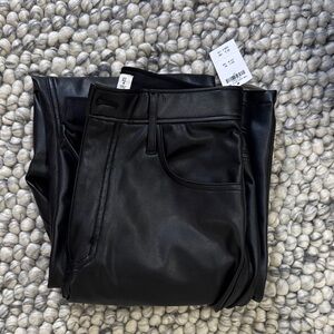 Abercrombie & Fitch Black High-Rise Faux Leather Pants